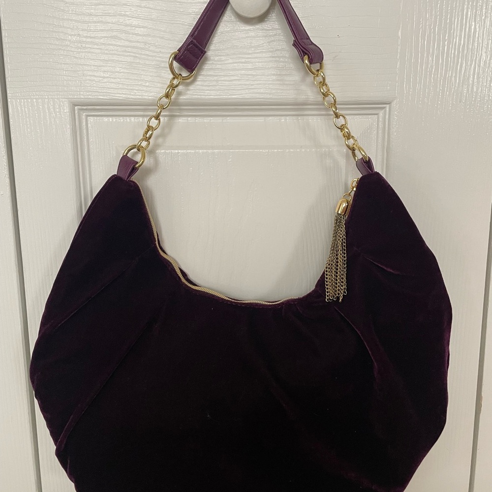 Elegant Purple Velvet Women's Bag